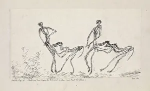 Candide, chapitre 16. Tandis que deux singes les suivaient en leur mordant les fesses, 1911