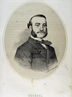 Candido Nocedal (1821-1885), Spanish politician, lithography by J. Denou