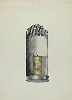 Lighting Device Prints: Candle Holder, 1936. Creator: Irene M. Burge
