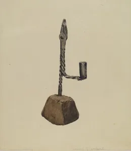 Materials Prints: Candle Holder, c. 1937. Creator: Howard Lumbard