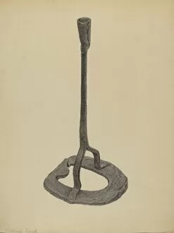 Iron Collection: Candle Holder, c. 1938. Creator: Mildred Ford