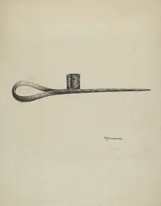 Goodacre Prints: Candle Holder, c. 1939. Creator: W. J. Goodacre