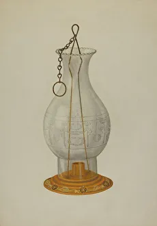 Glassworks Prints: Candle Lantern, c. 1940. Creators: John Dana, Nicholas Amantea