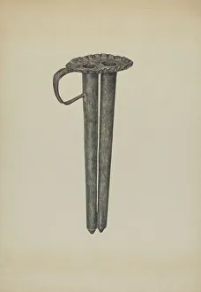 Candle Mould Prints: Candle Mold, c. 1938. Creator: Ada Borre