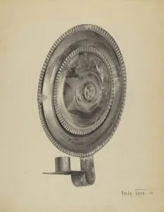 Wall Mounted Prints: Candle Sconce, 1938. Creator: Amelia Tuccio