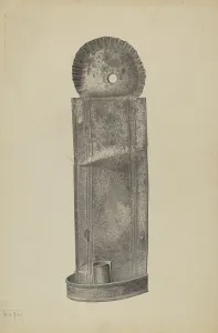 Wall Mounted Prints: Candle Sconce, c. 1940. Creator: Amelia Tuccio