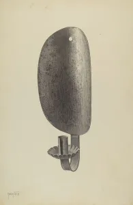 Wall Mounted Prints: Candle Sconce, c. 1940. Creator: Amelia Tuccio