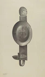 Wall Mounted Prints: Candle Sconce, c. 1941. Creator: Amelia Tuccio