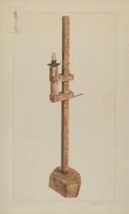 Adjusting Gallery: Candle Stand, c. 1937. Creator: Edward L Loper