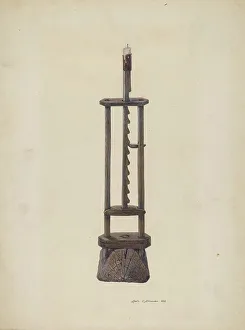 Adjusting Prints: Candle Stand, c. 1942. Creator: Luella Schroeder
