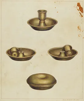 Candlesticks Prints: Candlestick, 1935 / 1942. Creator: James M. Lawson