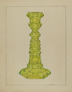 Glassworks Prints: Candlestick, 1935/1942. Creator: John Dana