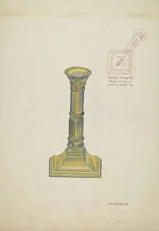 Artists Notes Prints: Candlestick, 1937. Creator: Irene M. Burge