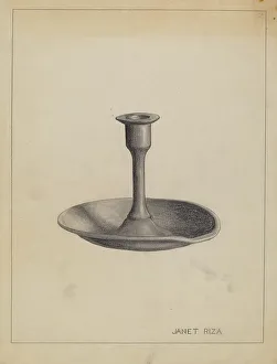 Riza Janet Prints: Candlestick, c. 1935. Creator: Janet Riza