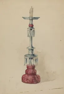 Holt Geoffrey Prints: Candlestick, c. 1936. Creator: Geoffrey Holt