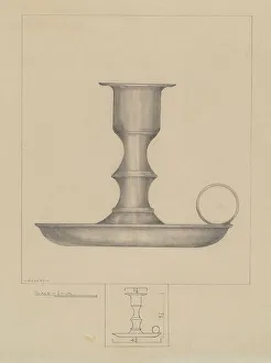 Graphite On Paper Prints: Candlestick, c. 1936. Creator: Henry Meyers