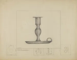 Graphite On Paper Prints: Candlestick, c. 1936. Creator: Henry Meyers