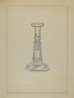 Glassworks Prints: Candlestick, c. 1936. Creator: John Dana