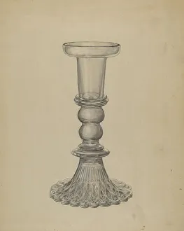 Glassworks Prints: Candlestick, c. 1936. Creator: John Dana