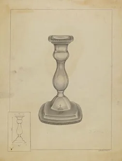 Grubstein Milton Prints: Candlestick, c. 1936. Creator: Milton Grubstein