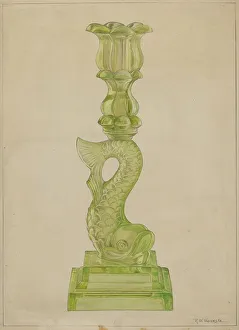 Glasswork Prints: Candlestick, c. 1936. Creator: Ronau William Woiceske