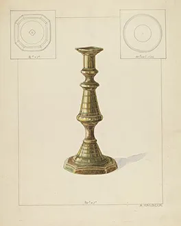 Alfred Walbeck Prints: Candlestick, c. 1937. Creator: Alfred Walbeck