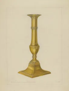 Stand Prints: Candlestick, c. 1937. Creator: Arthur Wegg