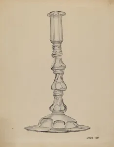 Riza Janet Prints: Candlestick, c. 1937. Creator: Janet Riza