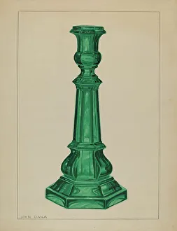 Glassworks Prints: Candlestick, c. 1937. Creator: John Dana