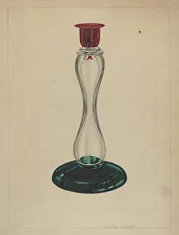 Blown Glass Prints: Candlestick, c. 1937. Creator: John Dana