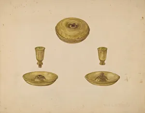 Candlesticks Prints: Candlestick, c. 1938. Creator: Mary Fitzgerald