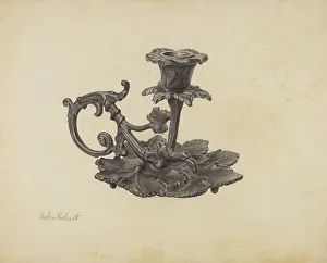 Hobart Helen Prints: Candlestick, c. 1939. Creator: Helen Hobart