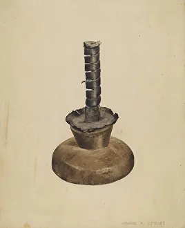 Materials Prints: Candlestick, c. 1939. Creator: Howard Lumbard