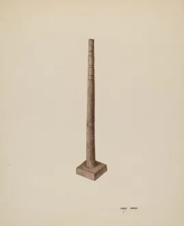 Mary Hansen Prints: Candlestick, c. 1940. Creator: Mary Hansen