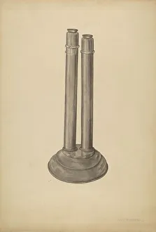 Graphite On Paper Prints: Candlestick Double, 1935/1942. Creator: Mary Fitzgerald