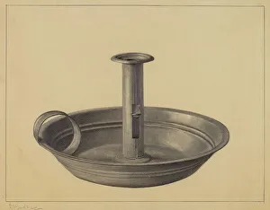 Holder Prints: Candlestick Holder, c. 1937. Creator: Herman Bader