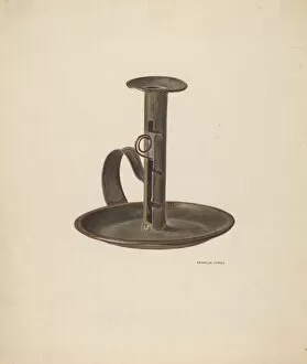 Candlestick Gallery: Candlestick and Holder, c. 1941. Creator: Franklyn Syres