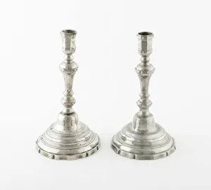 Candlesticks Prints: Candlestick (one of a pair), France, c. 1750. Creator: Unknown