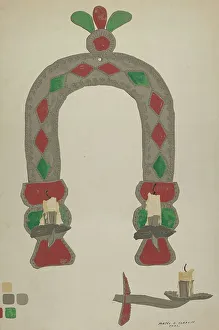 Majel G Claflin Prints: Candlestick Sconce, 1935/1942. Creator: Majel G. Claflin