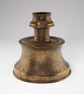 Inlay Gallery: Candlestick (Sham dan) with Scenes of Monthly Labors, 13th century. Creator: Unknown