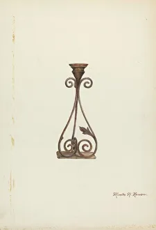 Hansen Marius Prints: Candlesticks, c. 1937. Creator: Marius Hansen