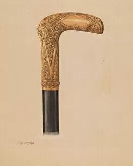 Walking Stick Collection: Cane Head, 1935 / 1942. Creator: Isidore Steinberg