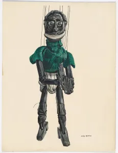 Marionette Prints: Cannibal Marionette, c. 1937. Creator: James McLellan