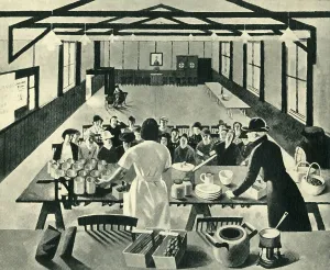 Showing Prints: A Canning Demonstration at a Women's Institute Meeting, 1943. Creator: Unknown