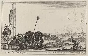 Ammunition Collection: The Cannon, c. 1641. Creator: Stefano della Bella