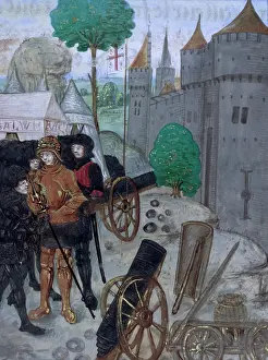Casque Prints: Cannon and equipment, late 15th century. Creator: Unknown