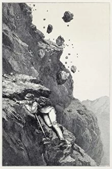 Mountaineer Gallery: A Cannonade on the Matterhorn, from Scrambles amongst the Alps in the years 1860 - 69, pub