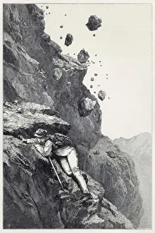 Precarious Prints: A Cannonade on the Matterhorn, from Scrambles amongst the Alps in the years 1860 - 69, pub