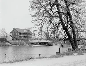 Canoeing Prints: Canoe club, Riverside Park, Indianapolis, Ind. c1907. Creator: Unknown