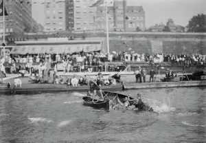 Canoe Prints: Canoe Tilting, between c1910 and c1915. Creator: Bain News Service